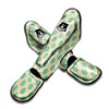 Cream And Teal Polka Dot Muay Thai Shin Guard-grizzshop