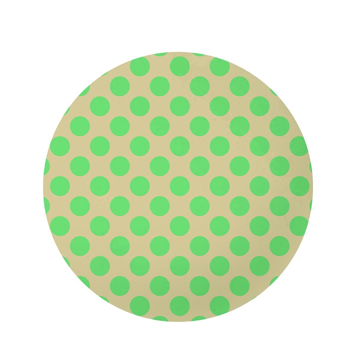 Cream And Teal Polka Dot Round Rug-grizzshop