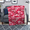 Crimson Camo And Camouflage Print Blanket-grizzshop