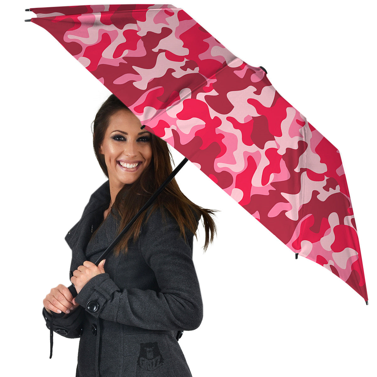 Crimson Camo And Camouflage Print Umbrella-grizzshop