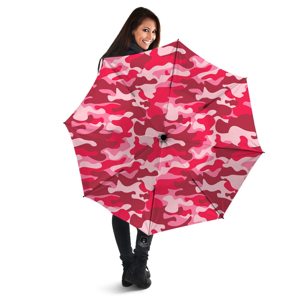 Crimson Camo And Camouflage Print Umbrella-grizzshop