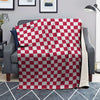 Crimson Checkered Flag Print Blanket-grizzshop