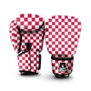 Crimson Checkered Flag Print Boxing Gloves-grizzshop