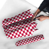 Crimson Checkered Flag Print Umbrella-grizzshop