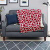 Crimson Cow Print Pattern Blanket-grizzshop