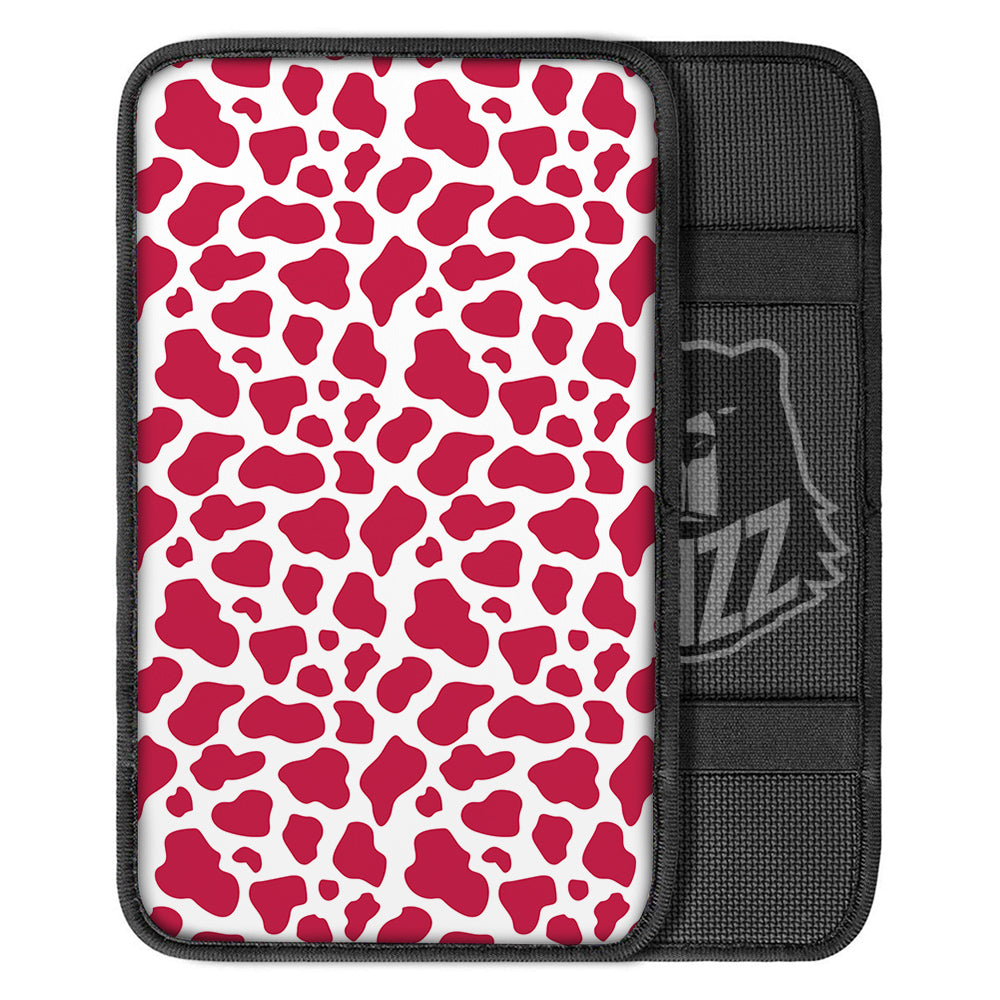 Crimson Cow Print Pattern Car Center Console Cover-grizzshop