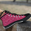 Crimson Paisley Bandana Print Black High Top Shoes-grizzshop