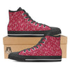 Crimson Paisley Bandana Print Black High Top Shoes-grizzshop