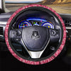 Crimson Paisley Bandana Print Car Steering Wheel Cover-grizzshop