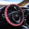 Crimson Paisley Bandana Print Car Steering Wheel Cover-grizzshop