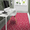 Crimson Paisley Bandana Print Floor Mat-grizzshop