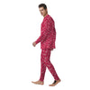 Crimson Paisley Bandana Print Men's Pajamas-grizzshop