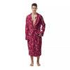 Crimson Paisley Bandana Print Men's Robe-grizzshop