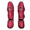 Crimson Paisley Bandana Print Muay Thai Shin Guards-grizzshop