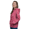 Crimson Paisley Bandana Print Women's Hoodie-grizzshop