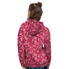 Crimson Paisley Bandana Print Women's Hoodie-grizzshop