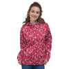 Crimson Paisley Bandana Print Women's Hoodie-grizzshop