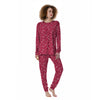 Crimson Paisley Bandana Print Women's Pajamas-grizzshop