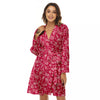 Crimson Paisley Bandana Print Women's Robe-grizzshop