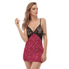 Crimson Paisley Bandana Print Women's Sexy Night Dress-grizzshop