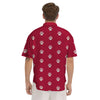 Crimson Paw Print Men's Short Sleeve Shirts-grizzshop