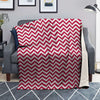 Crimson Zigzag Print Pattern Blanket-grizzshop