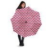 Crimson Zigzag Print Pattern Umbrella-grizzshop