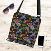 Crochet Koi Fish Lotus Pattern Print Crossbody Bags-grizzshop