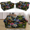 Crochet Koi Fish Lotus Pattern Print Loveseat Cover-grizzshop