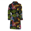 Crochet Koi Fish Lotus Pattern Print Men Long Robe-grizzshop