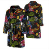 Crochet Koi Fish Lotus Pattern Print Men Long Robe-grizzshop