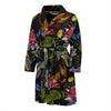 Crochet Koi Fish Lotus Pattern Print Men Long Robe-grizzshop