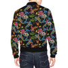 Crochet Koi Fish Lotus Pattern Print Men's Bomber Jacket-grizzshop