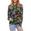 Crochet Koi Fish Lotus Pattern Print Women Pullover Hoodie-grizzshop