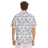 Crochet Yarn Print Pattern Men's Short Sleeve Shirts-grizzshop