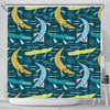 Crocodile Cartoon Pattern Print Bathroom Shower Curtain-grizzshop