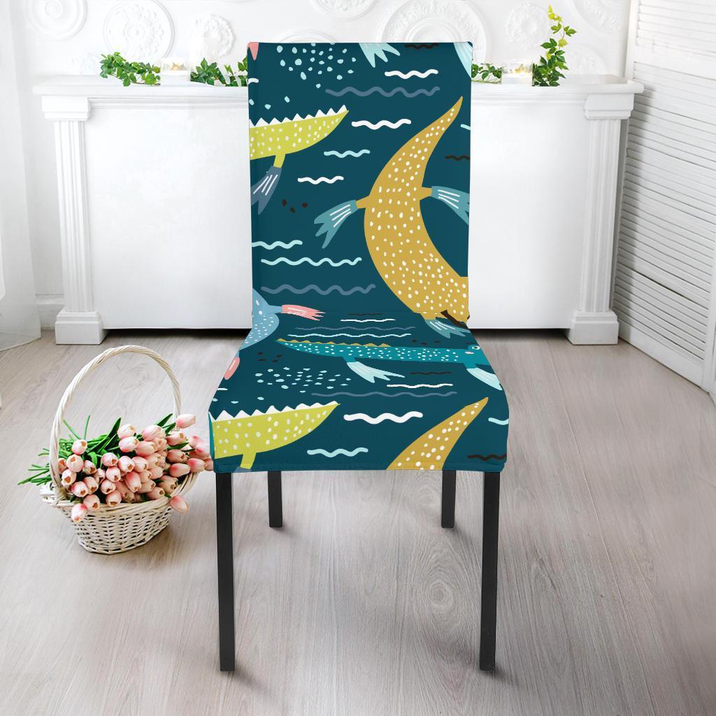 Crocodile Cartoon Pattern Print Chair Cover-grizzshop