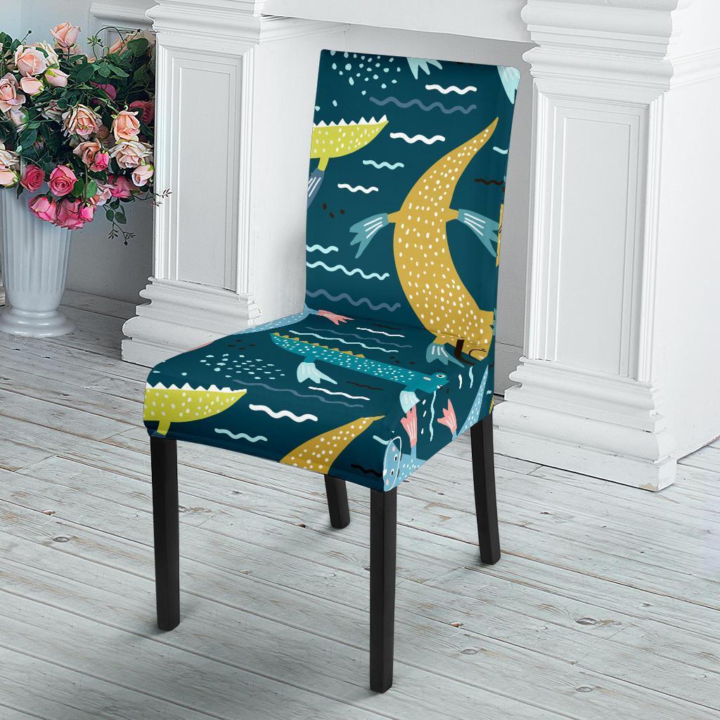 Crocodile Cartoon Pattern Print Chair Cover-grizzshop