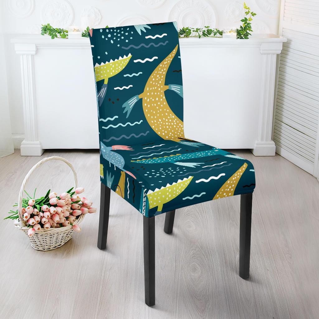 Crocodile Cartoon Pattern Print Chair Cover-grizzshop