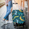 Crocodile Cartoon Pattern Print Luggage Cover Protector-grizzshop