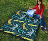 Crocodile Cartoon Pattern Print Quilt-grizzshop