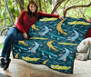 Crocodile Cartoon Pattern Print Quilt-grizzshop