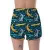 Crocodile Cartoon Pattern Print Women's Shorts-grizzshop