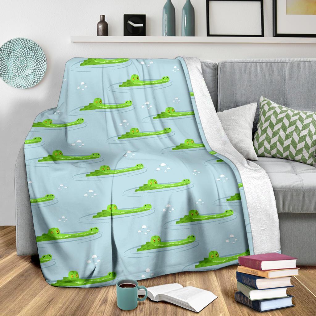 Crocodile Cartoon Print Pattern Blanket-grizzshop