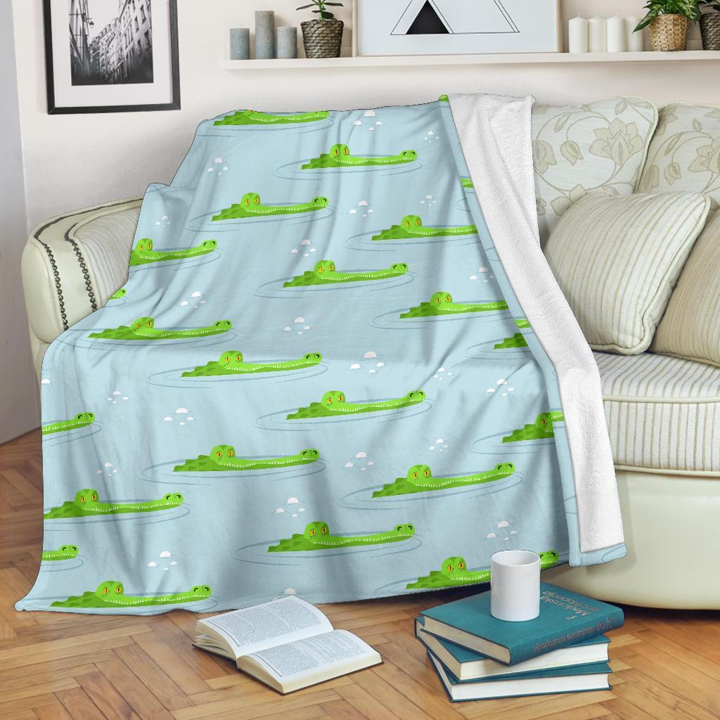 Crocodile Cartoon Print Pattern Blanket-grizzshop