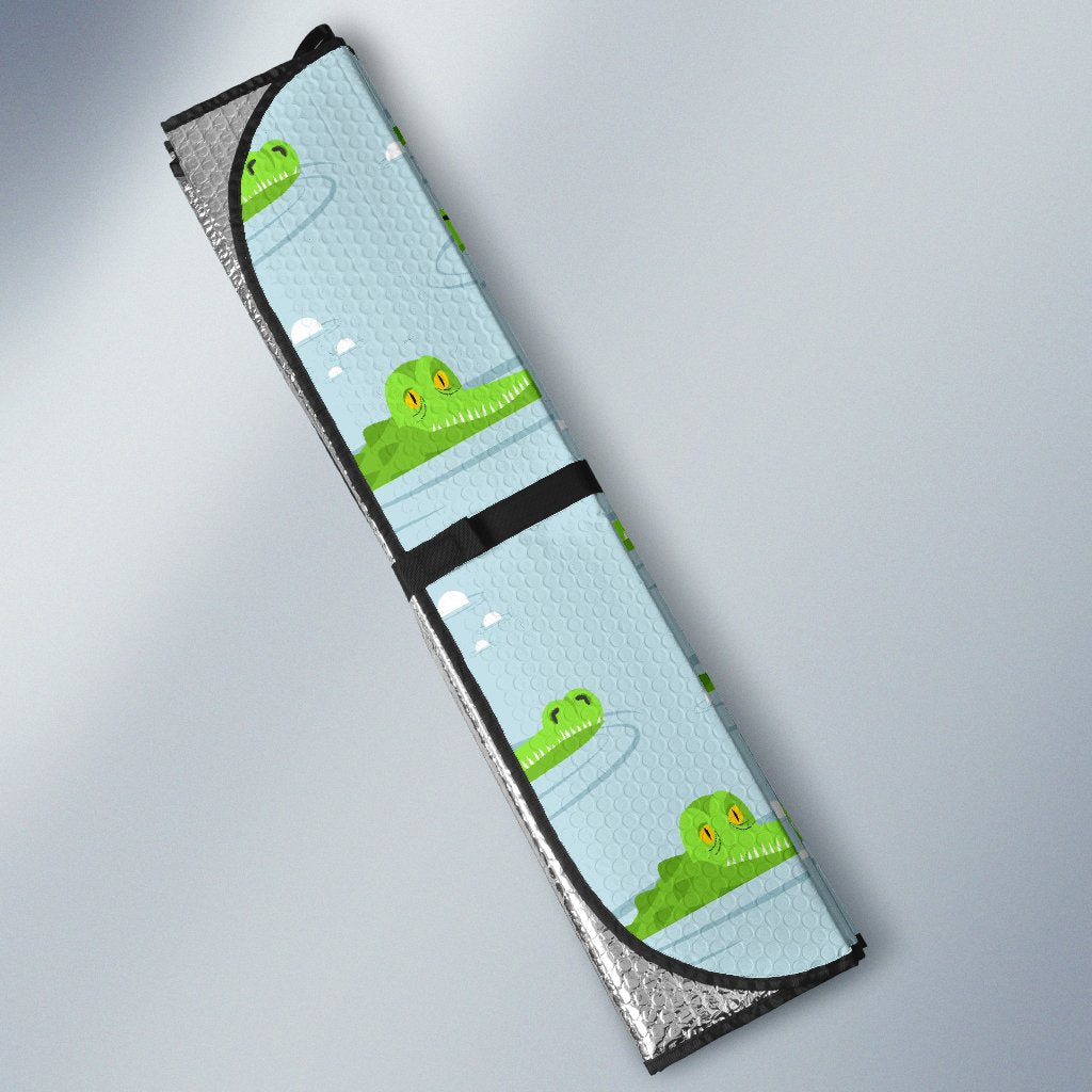 Crocodile Cartoon Print Pattern Car Sun Shade-grizzshop