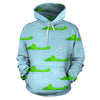 Crocodile Cartoon Print Pattern Men Women Pullover Hoodie-grizzshop