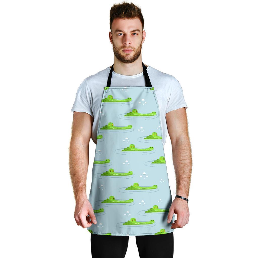 Crocodile Cartoon Print Pattern Men's Apron-grizzshop