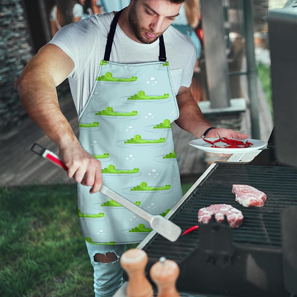 Crocodile Cartoon Print Pattern Men's Apron-grizzshop