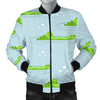 Crocodile Cartoon Print Pattern Men's Bomber Jacket-grizzshop